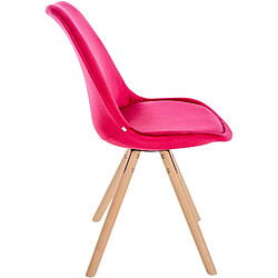 Avis Decoshop26 Chaise de salle à manger x1 style scandinave en velours rouge pieds en bois clair 10_0001463