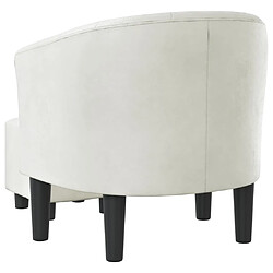 Maison Chic Fauteuil cabriolet et repose-pieds,Fauteuil luxe pour relax blanc similicuir -MN63324 pas cher