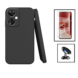 PHONECARE Kit Film Hydrogel Full Cover Avant + Coque Silicone Liquide + Support Magnétique de Voiture pour Oppo K11 - Noir 