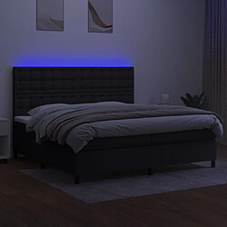 Avis vidaXL Sommier à lattes de lit et matelas et LED Noir 200x200 cm Tissu