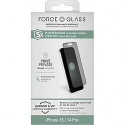 Acheter Force Glass Protection d écran Forceglass Verre trempé 2,5D confidentialité iPhone 15