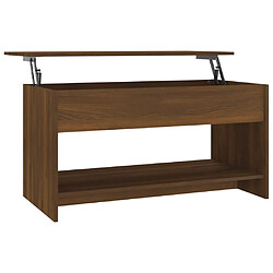 vidaXL Table basse Chêne marron 102x50x52,5 cm Bois d'ingénierie