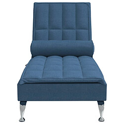 Avis vidaXL Chaise longue de massage avec traversin bleu tissu