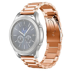 Wewoo Bracelet pour montre connectée de en acier inoxydable Samsung Gear S3 22 mm or rose