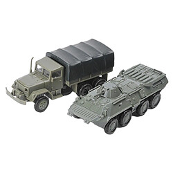 Véhicules d'armure matrice de charbon de charcuterie 1/72 Personnel Blindé Carrier M35 Camion et -80 Tank Modèle Scène de Véhicule Collectionnables Décoratifs