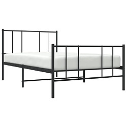 Avis Maison Chic Lit adulte - Lit simple Cadre de lit métal avec tête de lit/pied de lit,Structure du lit Contemporain pour chambre noir 100x190 cm -MN96788