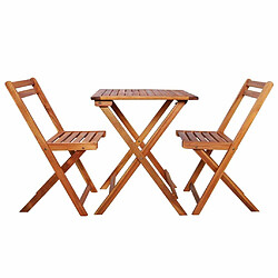 Maison Chic Mobilier de table de bistro pliable et chaises de jardin 3 pcs Bois d'acacia solide -GKD274199