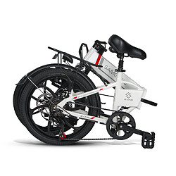 Vélo électrique SAMEBIKE 20LVXD30 - moteur 350W batterie 48V10AH autonomie 40KM freins à disque mécaniques - Blanc pas cher