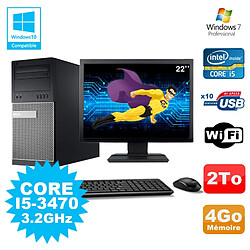 Lot PC Tour Dell 790 Intel I5-3470 3.2Ghz 4Go 2To DVD WIFI Win 7 + Ecran 22" · Occasion 