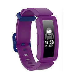 Wewoo Bracelet pour montre connectée Fitbit Inspire HR / Ace 2 Silicone Smart Watch de remplacement Violet + Boucle bleue