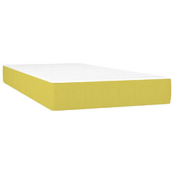 vidaXL Matelas de lit à ressorts ensachés Vert 100x200x20 cm Tissu