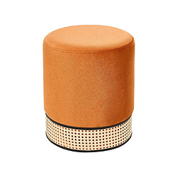 Beliani Pouf en velours orange YANKTON