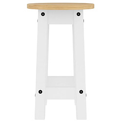 Acheter vidaXL Tabourets de bar lot de 2 blanc bois massif de pin