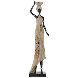 Figurine Décorative Alexandra House Living Beige Plastique Africaine 15 x 19 x 63 cm 