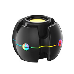 Yonis Mini Enceinte Bluetooth Effet RGB Subwoofer Mini Enceinte Bluetooth Effet Lumineux RGB Son Surround 3D Autonomie 4 Heures Noir YONIS