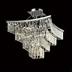 Luminaire Center Semi Plafonnier Gianni 5 Ampoules chrome poli/cristal