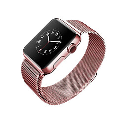 LaCoqueFrançaise Bracelet en acier compatible avec Apple Watch 42-44mm - Rose Gold (Vendu sans la montre) pas cher