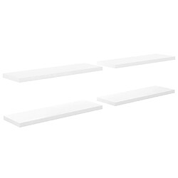 vidaXL Étagère murale flottante 4pcs Blanc brillant 120x23,5x3,8cm MDF