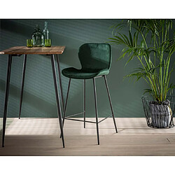 Lisa Design Basti - lot de quatre tabourets de bar - en velours vert