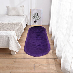 LUUCOZK Tapis moelleux en fausse fourrure, tapis à poils longs pour chambre à coucher, salon, violet-60x180cm ovale 