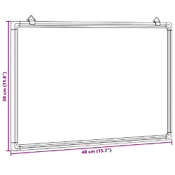 vidaXL Tableau blanc magnétique 40x30x1,7 cm aluminium pas cher