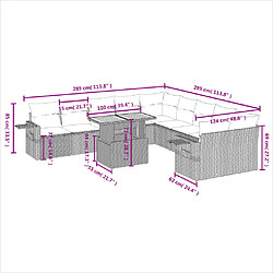 Avis vidaXL Salon de jardin 11 pcs avec coussins beige résine tressée