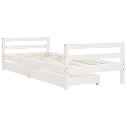 Avis Maison Chic Lit d'Enfant Chambre - Cadre de lit pour enfant tiroirs blanc 90x200 cm bois de pin massif -MN39094