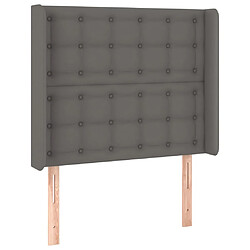 Avis Maison Chic Tête de lit scandinave à LED,meuble de chambre Gris 83x16x118/128 cm Similicuir -MN99427