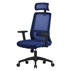 ML-Design Chaise de bureau gaming d'ordinateur ergonomique pivotante avec roulettes navy