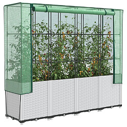 vidaXL Jardinière surélevée avec housse aspect rotin 160x40x153 cm