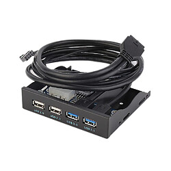 Universal 2 port USB 3.0 + 2 port USB 2.0 Extension du moyeu 3,5 '' Panneau avant de baie de la baie pas cher