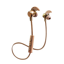 Wewoo Ecouteur Bluetooth pour iPhone In-Ear sans fil de contrôle Sport écouteurs avec micro support Handfree Appel iPad Galaxy Huawei Xiaomi LG HTC et Smartphone Gold 