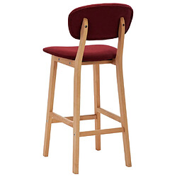 Acheter vidaXL Tabourets de bar lot de 2 rouge bordeaux tissu