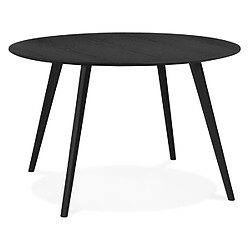 Alterego Table de cuisine ronde 'AMY' noire - ø 120 cm