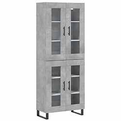 vidaXL Buffet haut Gris béton 69,5x34x180 cm Bois d'ingénierie