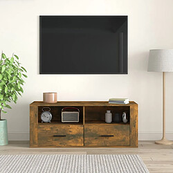 Avis Maison Chic Meuble TV scandinave - Banc TV pour salon Chêne fumé 100x35x40 cm Bois d'ingénierie -MN11096