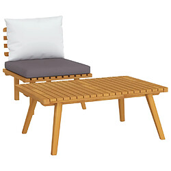 vidaXL Salon de jardin 2 pcs avec coussins Bois d'acacia solide