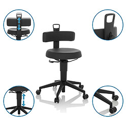 Avis Tabouret de travail / chaise d'équilibre TOP WORK FLEX PU noir hjh OFFICE