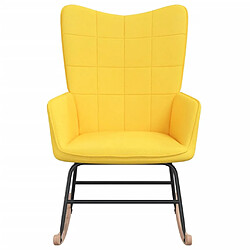 Maison Chic Chaise à bascule | Fauteuil Relax, design moderne Jaune moutarde Tissu -GKD73903