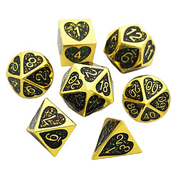 7 Pièces En Alliage De Zinc Jeu Dés Polyèdre D4 D6 D8 D10 D12 D20 Ensemble Doré accessoires de jeu de société de Casino de partie RPG MTG mdn