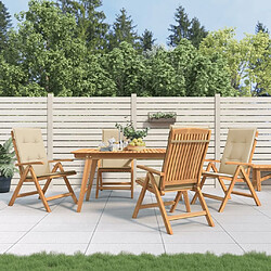 Maison Chic Lot de 4 Chaises de jardin inclinables,Fauteuil d'extérieur bois massif teck -MN95361