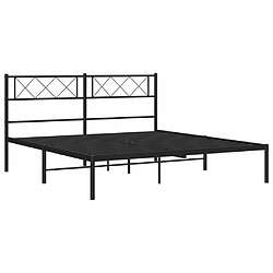 Maison Chic Lit adulte - Cadre de lit métal avec tête de lit,Structure du lit Contemporain pour chambre noir 140x200 cm -MN37022 pas cher