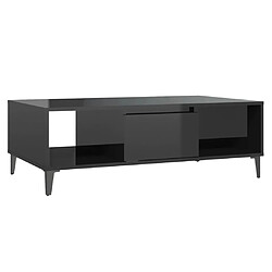 Maison Chic Tabls basse,Table Console pour salon Noir brillant 103,5x60x35 cm Aggloméré -MN37034