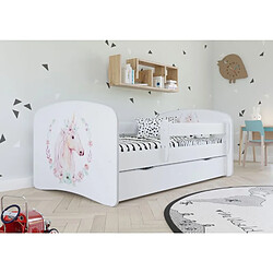 Lit Babydreams, cheval blanc, sans tiroir, sans matelas 140/70 