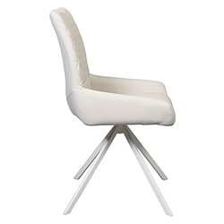 Inside 75 Lot de 2 chaises design TWIN WHITE pieds métal gris assise polyuréthane perle