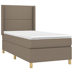 Avis vidaXL Sommier à lattes de lit matelas et LED Taupe 100x200 cm Tissu