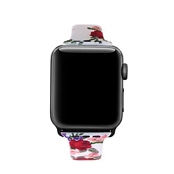 Wewoo Bracelet en silicone pour Apple Watch séries 5 et 4 40 mm motif fleur rouge