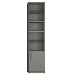 Inside 75 Armoire de rangement avec grande niche + 1 petite porte coloris gris graphite mat largeur 50 cm 