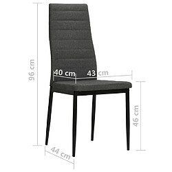 vidaXL Chaises à manger lot de 4 gris foncé tissu pas cher