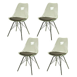 Amadeus Lot de 4 chaises Diane avec coussin d'assise - Vert